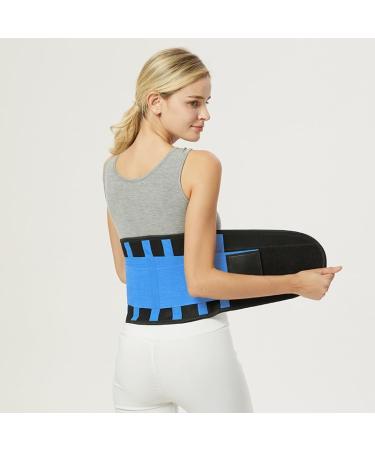 Wgust Adjustable waist support for health and fitness for men and women firm breathable lord osic support belt (Color: Blue Size: 80x160cm) 80x160cm Blue