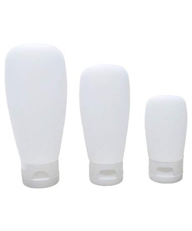 Minkissy 3 pieces silicone travel bottles empty lotion bottles squeezing bottles make-up cosmetic atomizer for shampoo lotion liquid soap 30ml 60ml 100ml