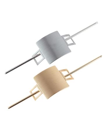 Lurrose 2 pieces Metal Hairstock Pin Alloy Hair Klaue Clip Top Hair Pin Hair Cuffs Boar Clip Wedding Powder Cock Holds Hairdresser Hairdress