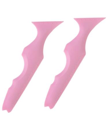 Beaupretty 2pcs Silicone Beauty Ruler Makeup Stencil Eyebrow Pencil Stencils Eyebrow Guide Stencils Smoky Face Pink-1