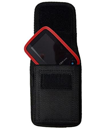 L-V2BLACK Premium Nylon Case with Belt Clip for Freestyle Libre & Freestyle Libre 2 with Protective Case