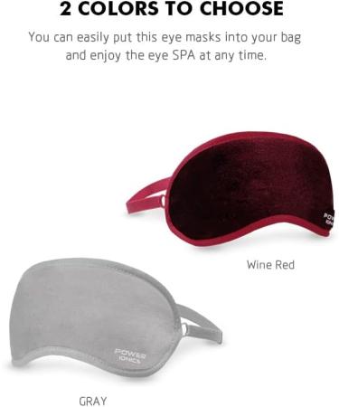 POWER IONICS Sleep Mask Eye mask Sleeping Mask Heated Eye Mask Eye Mask Sleeping Adjustable Sleep Mask Magnetic Massage Deep Tourmaline Far Infrared Ray Self-Heat (Wine Red) Winered - Buy Online on GoSupps.com
