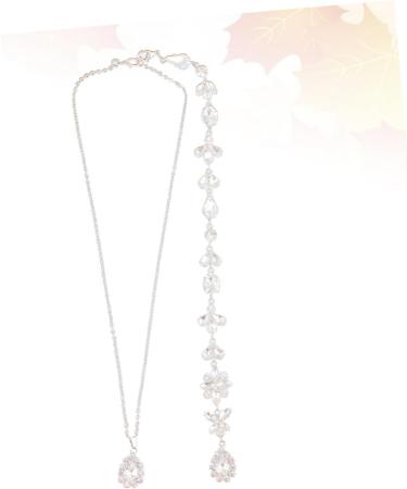 OATIPHO Zirconia Necklace Crystal Necklace Pearls Necklace Crystal Back Necklace Wedding Necklace Pendant Prom Miss Birthstone - Buy Online on GoSupps.com
