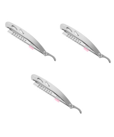Frcolor 3st folding razor razor with interchangeable blade eyebrow shape tool safety razor tools for shaping eyebrows spatula man scissors stainless steel