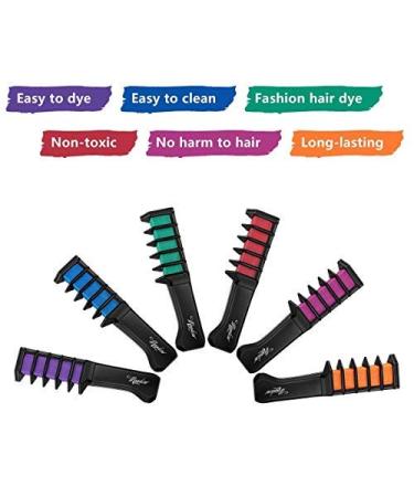 Maydear Hair Chalk Comb Set for Kids - Non-Toxic Washable Temporary Hair Color | Perfect Gift for Birthdays Cosplay & Holidays (6 Colors - Buy Online on GoSupps.com