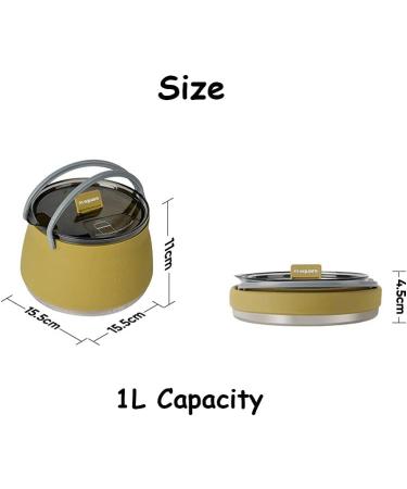 YWHWXB 1L Portable Folding Silicone Camping Kettle | Outdoor Tea & Coffee Pot for Hiking, Fishing, Backpacking | Road Trip Essential - Buy Online on GoSupps.com