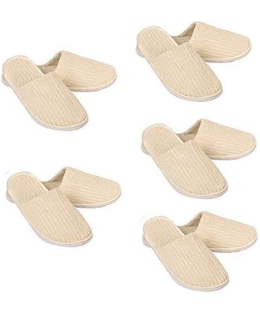 High-Quality Disposable Universal Slippers - 5 Pairs Anti-Slip Coral Fleece Guest Shoes for Hotels & Parties - Size 40/41 EU - Buy Online on GoSupps.com