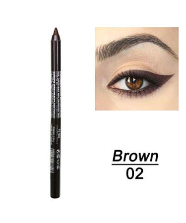 Xiahium Gel Eyeliner - Matte Shimmer Waterproof Cat Eye Makeup Pen - Long Lasting & Smudge-proof - A02-Brown - Buy Online on GoSupps.com