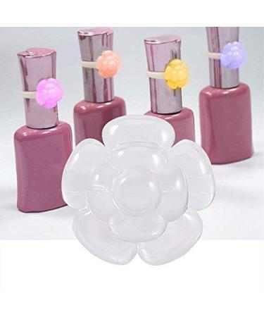 50Pcs/Set Polish Gel Nail Chart Ring Flower Butterfly Manicure Tip for Nail Art Color Display Tool(Clear Flower)