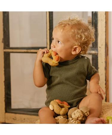 Oli & Carol Baby Teething Ring - Natural Rubber Paco the Peanut | 8 cm | Eco-Friendly & Safe for Infants - Buy Online on GoSupps.com