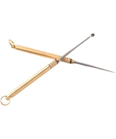 DOITOOL Earwax Removal Tool 2Pcs Titanium Toothpick Ear Spoon - Waterproof Ear Pick for Home Dinner - Golden - Buy Online on GoSupps.com