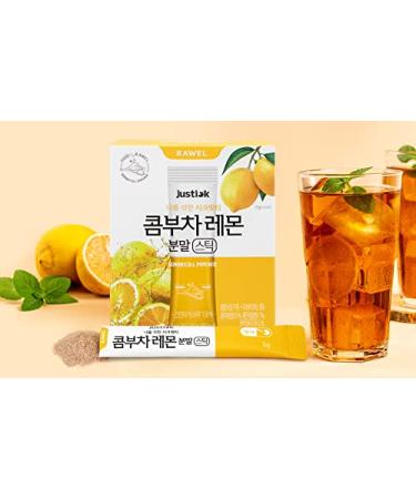 RAWEL Kombucha Powder Lemon 150g (5g x 30) - Prebiotic Drink Mix for Gut Health & Immunity - Buy Online on GoSupps.com