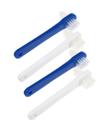 Bristle Toothbrush 4pcs Denture Brush Dual Head Toothbrushes Hard False Teeth Brush Toothbrush for False Teeth Cleaning Dentures