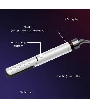 2-in-1 Ceramic Hair Styler & Curler - Portable Flat Iron with Cool Airflow Dual Voltage Travel-Friendly - White - Buy Online on GoSupps.com