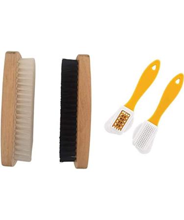 3pk Wooden Handle Shoe Brush Set for Suede & Nubuck Shoes - Double Sided Applicator & Buffing Brushes - Shoe Shine and Polish for Boots - Buy Online on GoSupps.com