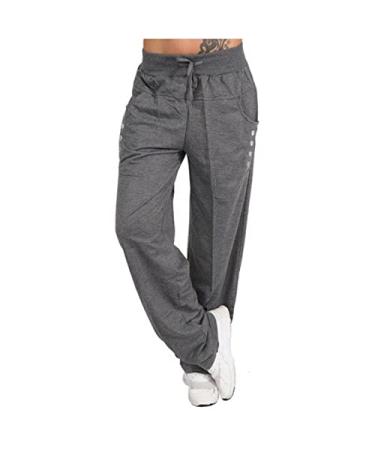 Women's Soft Cargo Pants Casual Workout Wide Leg High Waist Cargo Yoga Pants with Pockets Stretch Leggings Gym Sweatpants