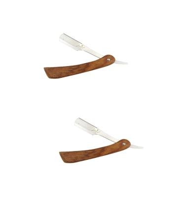 Beaupretty 2st razor made of metal double hairdresser razor razor with simple opening razor razor for wood razor for cutting the throat manual scrap scrub