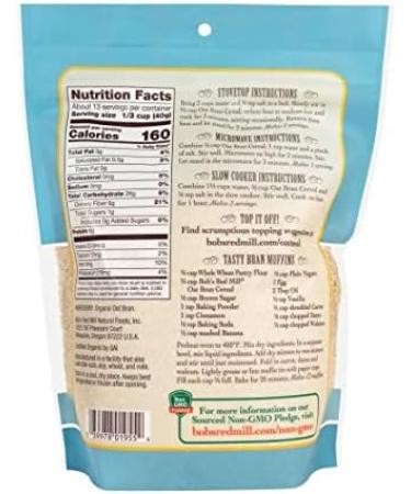 Bob's Red Mill Oat Bran Hot Cereal 510 Grams - Buy Online on GoSupps.com