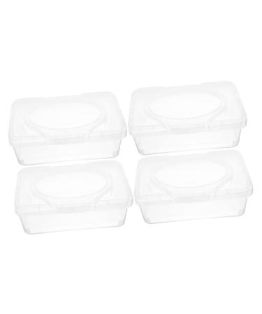 Hoement 4 pieces box for baby towels holder for baby towels Wet towel dispensable wiping tank container holder for wet wipes Spander box for cloths disposable diapers travel tissue box filling transparentx2st 19.5x12.5x7.5cmx2pcs
