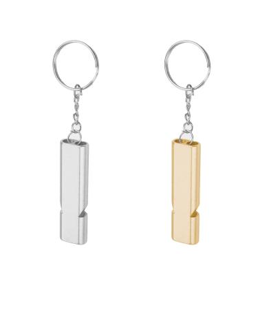 LMyzcbzl trillerpfeife 2 PCs emergency pipe metal emergency whistle pipe with key rings for school gym outdoor camping hiking hunting climbing