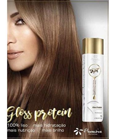 FLORACTIVE Vegan Gloss Protein Extreme 1L Brazilian Keratin Treatment | One Step Nanoplastia | Progressive Brush Straightening | Smoothing System | Volume Reducer | Free $30 Gifts - Buy Online on GoSupps.com