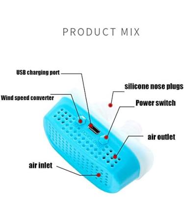 AISHFP Electric Anti-Snore Device | USB Rechargeable Stop-Snoring Device for Comfortable Sleep | Blue - Buy Online on GoSupps.com