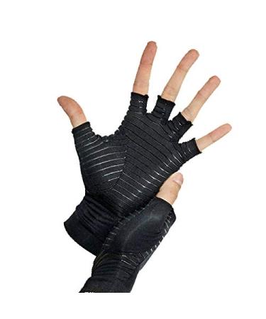 Better Now Arthritis Gloves Pain Relief Compression Fit Fingerless Hand Copper (M)