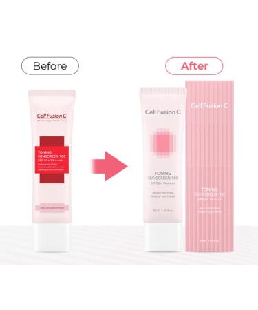 Cell Fusion C Toning Sunscreen 100-50ml | SPF50+ PA++++ | Brightening & Skin Tone Improvement - Shop Internationally - Buy Online on GoSupps.com