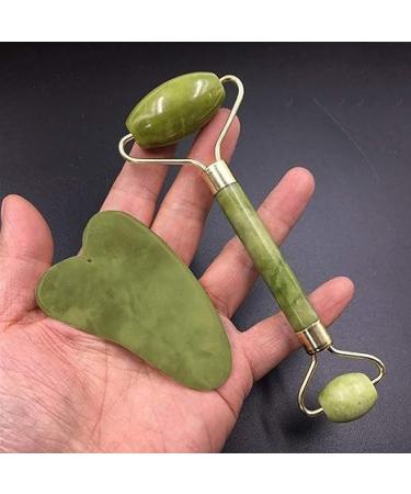 Generic Facial Massager Jade Roller & Gua Sha Tool Natural Himalayan Stone for Face Neck Healing Skin Wrinkles & Serum Application - Buy Online on GoSupps.com