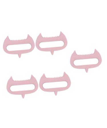 Beavorty 5st acupuncture massage device Hand massager Head massage clock scratchy scrapers head massage roller scalp massager Brush the scalp meridian tool massage tab pebble gel pink