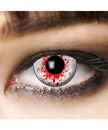 Buy Colored White Zombie Contact Lenses with Red Blood Splashes | Halloween Bloodshot Lenses for Dracula Look - Buy Online on GoSupps.com