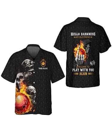NAZENTI Personalized Bowling Shirt Hawaiian Shirt 3D, Custom 3D Bowling Hawaiian Shirt Gifts Bowling Lover, Men Bowling Shirt Design 06