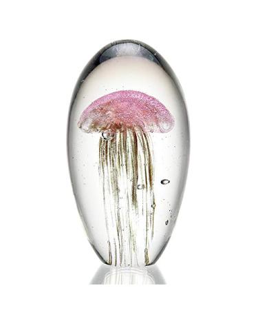 SPI Home Art Glass Rose Gold Pink Jellyfish