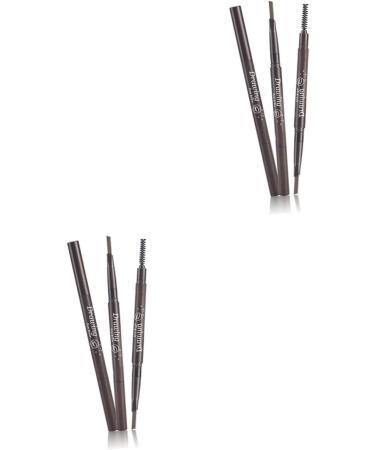 FRCOLOR 2pcs 2 1 Brush Pencil Coffee Long Lasting Makeup Eyebrow Auto-for Eye in Waterproof Brow Light 1 count (Pack of 1) As Shownx2pcs - Buy Online on GoSupps.com
