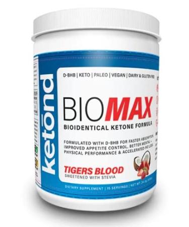 Ketond BioMAX Ketones 11.7g of D BHB + SolaThin + Acetyl L Carnitine for Rapid Weight Loss - Tigers Blood (15 Servings) 15.0 Servings (Pack of 1)