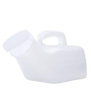 1000ml Male Portable Urinal -with Lid Pee Bottles for Men Milky for Men Incontinence Elderly Child Anyone Who's Bedridden Happy