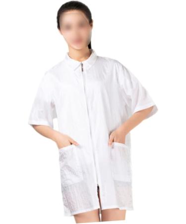FRCOLOR Men's Hair Dyeing Clothing Actually Easy Clean Stylist Coat Cover While Vests Running Vest Men's Hair Dye Short Sleeve Woman Hair Dyeing Clothing Zip Jacket - Buy Online on GoSupps.com
