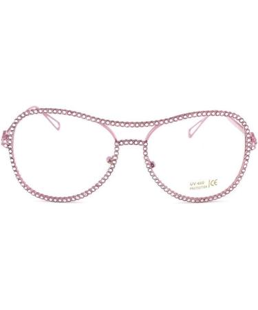 Fashion Diamond Reading Glasses for Women | Light Blocking Anti Eyestrain Readers | Shiny Blue Flat Light Mirror +150 Pink | International Shipping - Buy Online on GoSupps.com