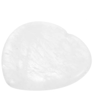 FRCOLOR Heart-Shaped Stone Stones Massage Stone for Relaxing Massage Tools Pocket Tool Stone Scraping Tablets Worry Stone for Relaxing Scrapper Crystal Scraper Portable White White 4X4X0.5CM