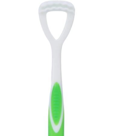 Premium Green Tongue Brush for Fresh Breath | Flexible Long Handle Oral Health Tool for Adults - Buy Online on GoSupps.com