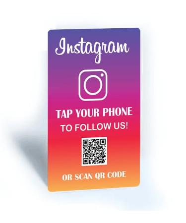 Tap and Share Contactless Share Smart NFC Instagram Connect Card Card + QR Code