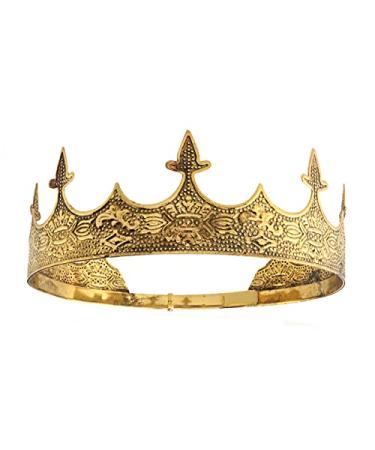 Crown Hair Jewelry Royal King Diadem Men Metal Big Tiaras For Wedding Prom Bridal Party Halloween Costume Christmas Gifts Dark Gold