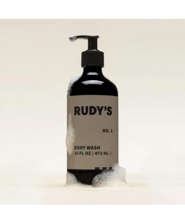 RUDY'S No. 3 Body Wash - Natural Ingredients, Sulfate & Paraben Free - 16 fl oz, Exfoliates, Nourishes, pH Balance - Pack of 1 - Buy Online on GoSupps.com
