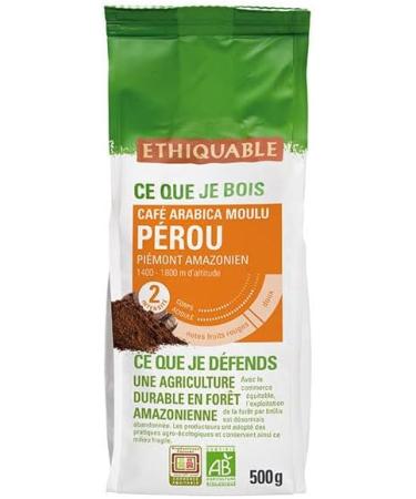  Boissons ETHIQUABLE - Ground Peruvian Coffee 500G - Pack of 2 - Buy Online on GoSupps.com