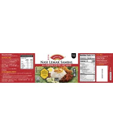 Nasi Lemak Sambal Stir Fry Sauce - 200g (1 Pack) - Buy Online on GoSupps.com