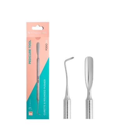 STALEKS PRO Pedicure Pusher Curette PP-20/1 - Stainless Steel FOOT_SCRAPER Partial Callus Removal Ingrown Nail Care Rounded & Curette Tips