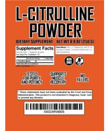 Fit Lane Nutrition L-Citrulline Powder - 250g Bag, Raw & Pure Amino Acid Supplement - Buy Online on GoSupps.com
