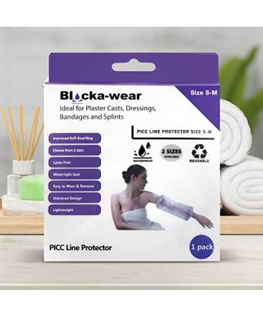 Blocka-wear Waterproof PICC Line Cover for Upper Arm - Shower Cast Cover - Stretchy Neoprene Seal - Grey S-M - Buy Online on GoSupps.com
