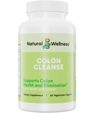 Natural Wellness Colon Cleanse Gentle Detox with Cascara Sagrada Aloe Vera & 7 Plant-Based Herbs Supports Digestion Regularity & Gut Health Gluten-Free Vegetarian Capsules 60 Count