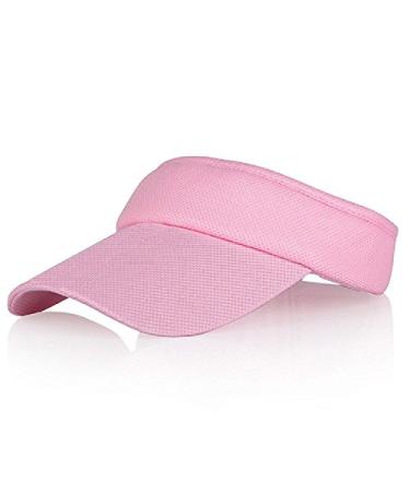 Multiple Colors Sun Visors for Women and Girls, Long Brim Thicker Sweatband Hat Pink